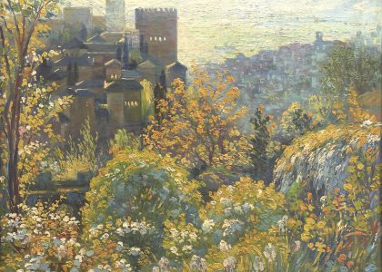 Joaquín Urbano Mingorance (Granada, 1887 - †) Puesta de Sol (Primer premio de 1944, sección óleos) Óleo sobre lienzo, 78x65 cm.