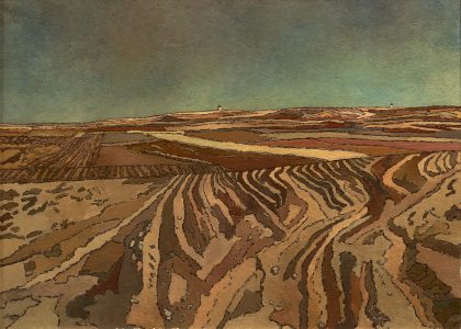 Luis Sánchez Martínez (Bilbao, 1913-1976) Tierras de la Mancha (Premio “Mariano de la Paz” de 1969, sección óleos) Óleos sobre lienzo, 73x100 cm.