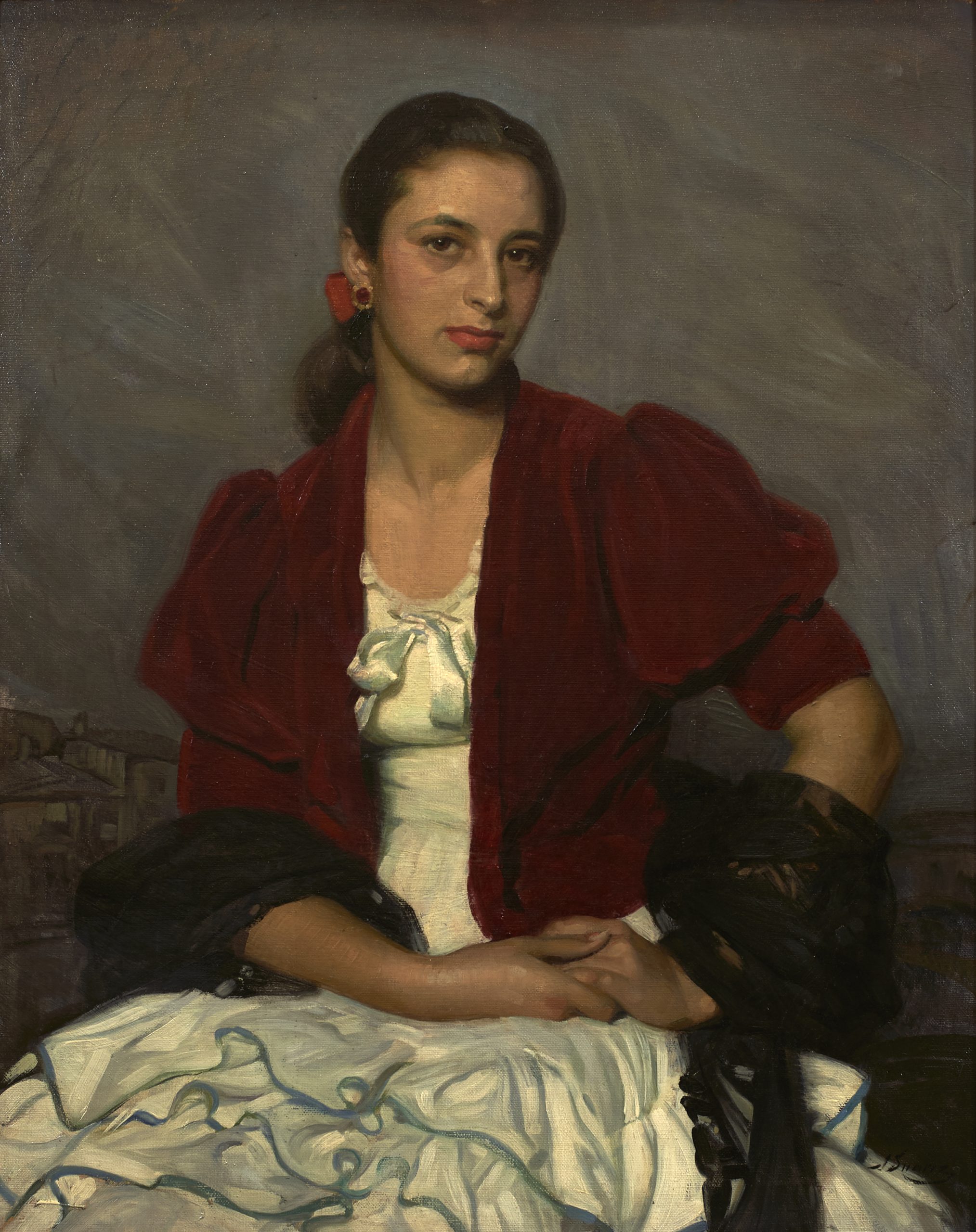 José Suárez Peregrín (Granada, 1908 - †) Carmen la gitana (Primer premio de 1956, sección óleos) Óleo sobre lienzo, 95x75 cm.