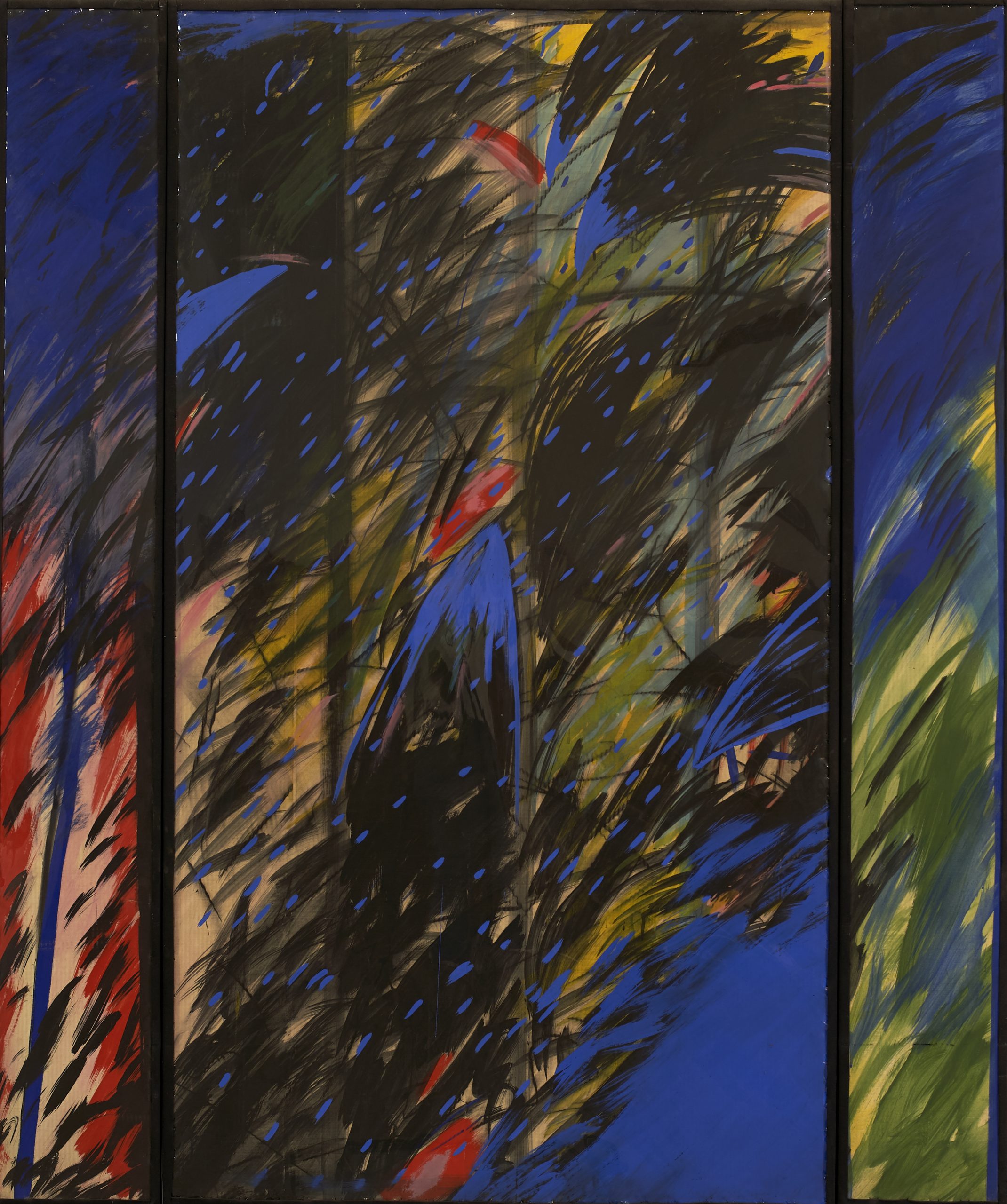 Fernando Bermejo Barrionuevo (Madrid, 1949) Aves (Primer premio “Ciudad de Linares” de 1983) Témpera sobre tela, 180x150 cm.