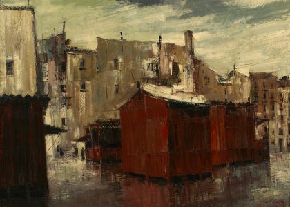 José María Cózar Viedma (Baeza, 1944) Reflejos en el mercado (Primer premio de 1963, sección óleos) Óleo sobre lienzo, 150x200 cm.