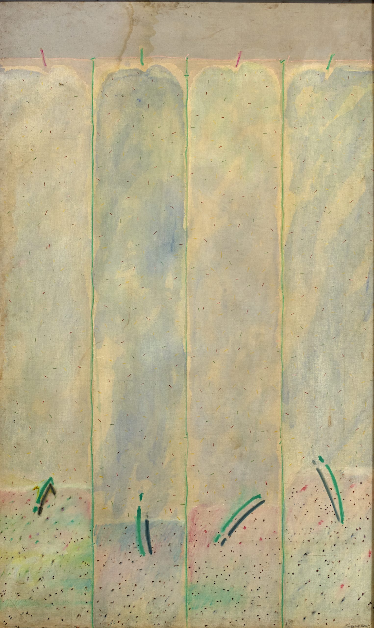 Santiago Bueno Bravo (Madrid, 1954) Hierba-tierra Nº1 (Primer premio “Ciudad de Linares” de 1981, sección óleos) Óleo sobre tabla, 200x120 cm.