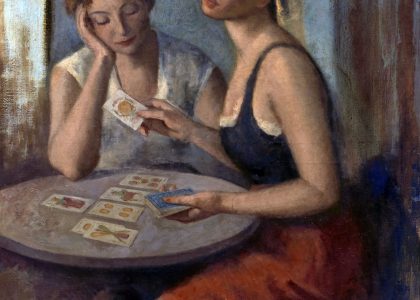 Pablo Coronado Martín (Motril, Granada, 1898 - Puerto de la Torre, Málaga, 1970) Marta y Beatriz (Primer premio de 1953, sección óleos) Óleo sobre lienzo, 100x85 cm.