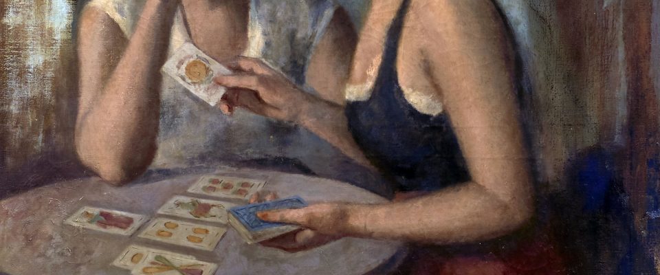 Pablo Coronado Martín (Motril, Granada, 1898 - Puerto de la Torre, Málaga, 1970) Marta y Beatriz (Primer premio de 1953, sección óleos) Óleo sobre lienzo, 100x85 cm.