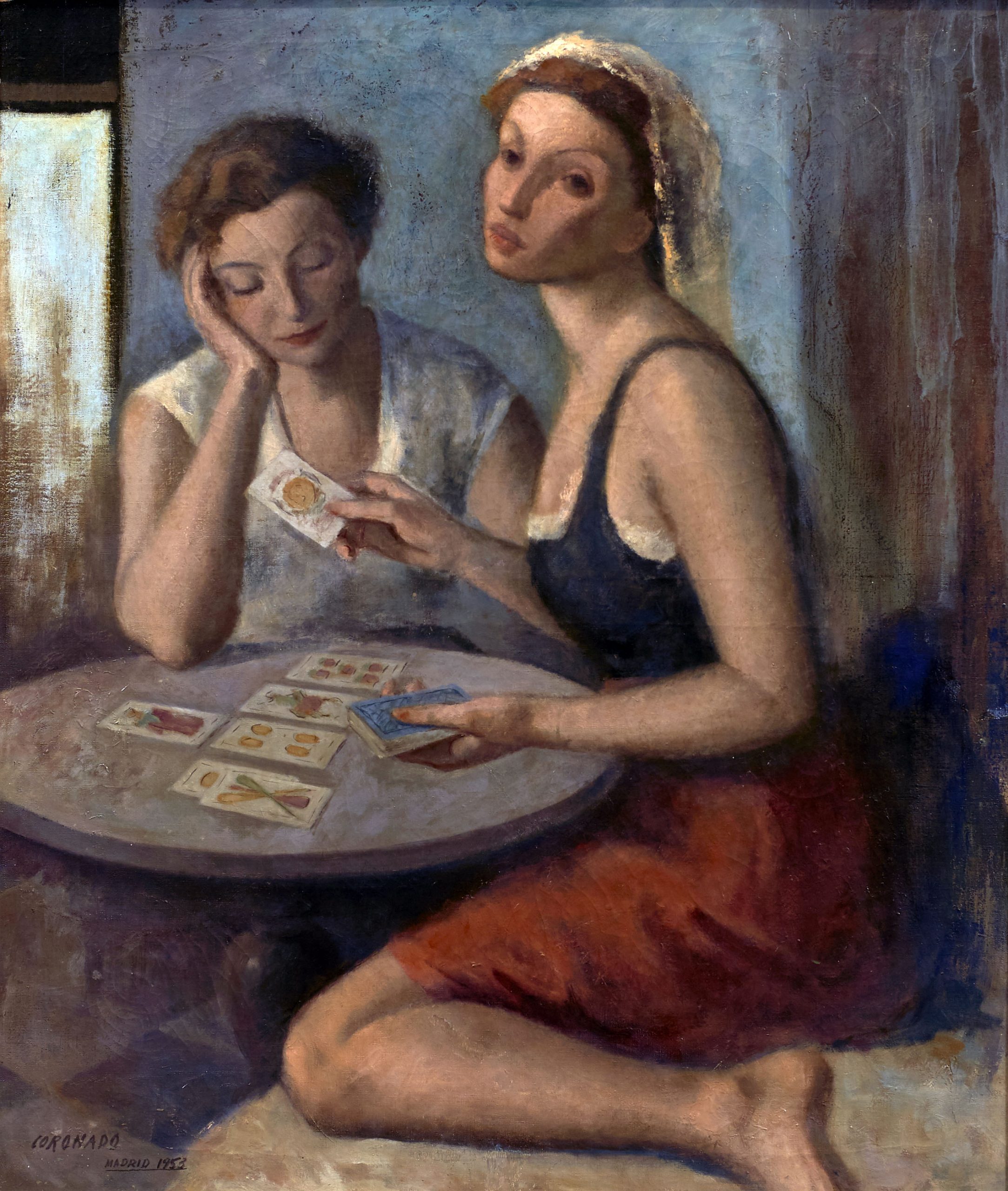 Pablo Coronado Martín (Motril, Granada, 1898 - Puerto de la Torre, Málaga, 1970) Marta y Beatriz (Primer premio de 1953, sección óleos) Óleo sobre lienzo, 100x85 cm.