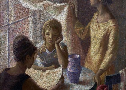 Joaquín Cañete Babot (Jerez de la Frontera, Cádiz, 1933 - †) La espera (Segundo premio de 1963, sección óleos) Óleo sobre lienzo, 150x118 cm.