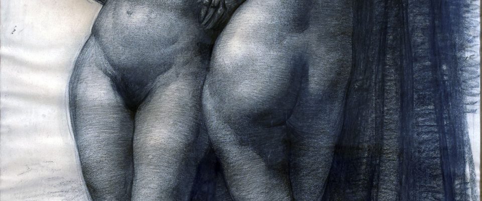 Francisco Baños Martos (Linares, Jaén, 1928 - Valencia, 2006) Desnudo (Primer premio de 1951, sección dibujo) Carboncillo sobre papel, 138x95 cm.