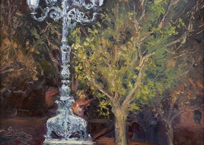 Georg Miciv Nicolaevici (Bludenz, 1946). Linarejos (Donación al Excmo. Ayuntamiento de Linares en 1977) Óleo sobre lienzo, 60 x 50 cm.