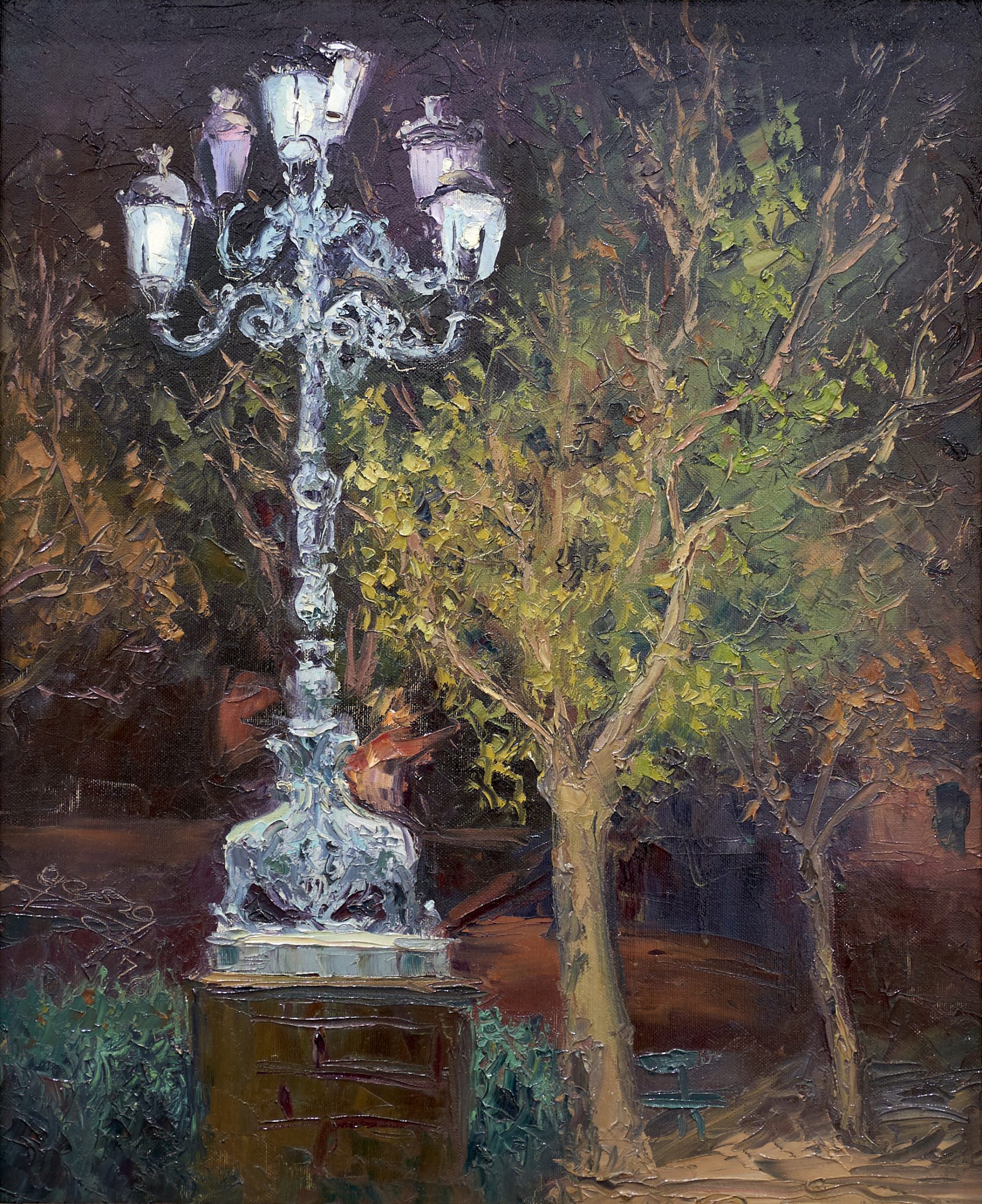 Georg Miciv Nicolaevici (Bludenz, 1946). Linarejos (Donación al Excmo. Ayuntamiento de Linares en 1977) Óleo sobre lienzo, 60 x 50 cm.