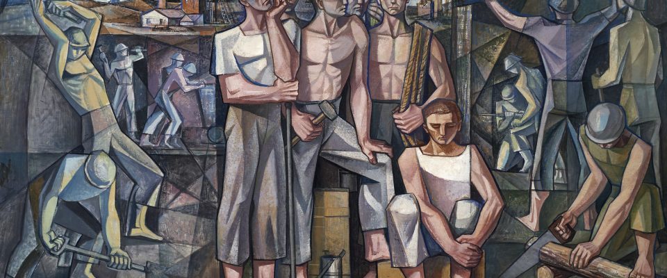 Francisco Baños Martos (Linares, 1928 - Valencia, 2006) Los mineros (Primer premio de 1957, sección óleos) Óleo sobre lienzo, 165x290 cm.