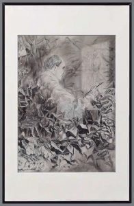 21 Autor: José María García Rey Título: Gratitud Dimensiones: 70 x 50  cm Técnica: Carbón sobre papel gris