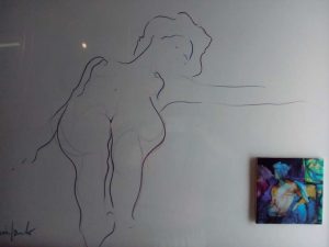 24 Autor: Luis Gonzalo González Título: El movimiento de la línea  en composición Dimensiones: 80 x 60 cm Técnica: Mixta