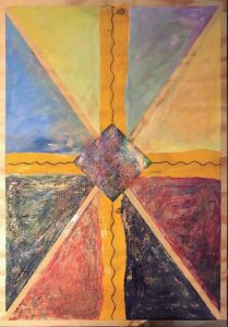 Autor: Antonio A. Mota Título: Racimo  de las incongruencias Dimensiones:  50 x 70 Técnica: Mixta