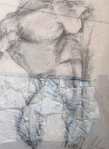 De piedra, Dibujo en carboncillo y Fotografía Papel Gris