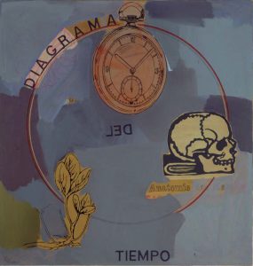 Autor: Ricardo Cadenas Título: Homenaje a D. Miguel Pérez Aguilera , 2001 Dimensiones:  70  x 50 cm Técnica:   óleo y lápiz  sobre  cartón
