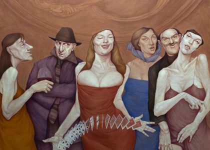 DIOSECITOS DE LA BUENA SUERTE. óleo sobre lienzo, 195X195 cms