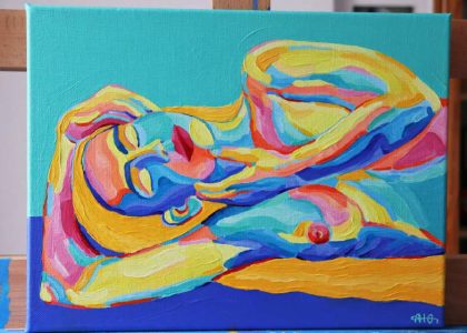 Cuerpos Celestes. Acrílico sobre lienzo. 27x35