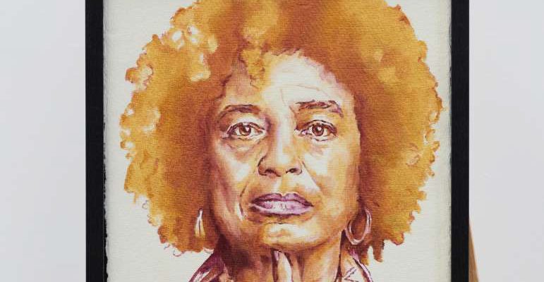 “Angela Davis - Gold is for Queens” Óleo sobre tela encolada a tabla 34 x 34 cm