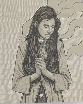 Efímero. Tinta negra, grafito blanco y bolígrafo pentel blanco 22,8 x 26,1 cm