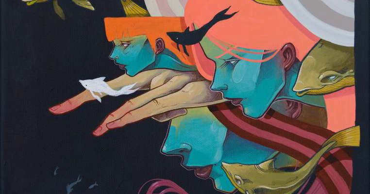 Acrílico sobre lienzo “Escapada Mental” 40 x 40 cm