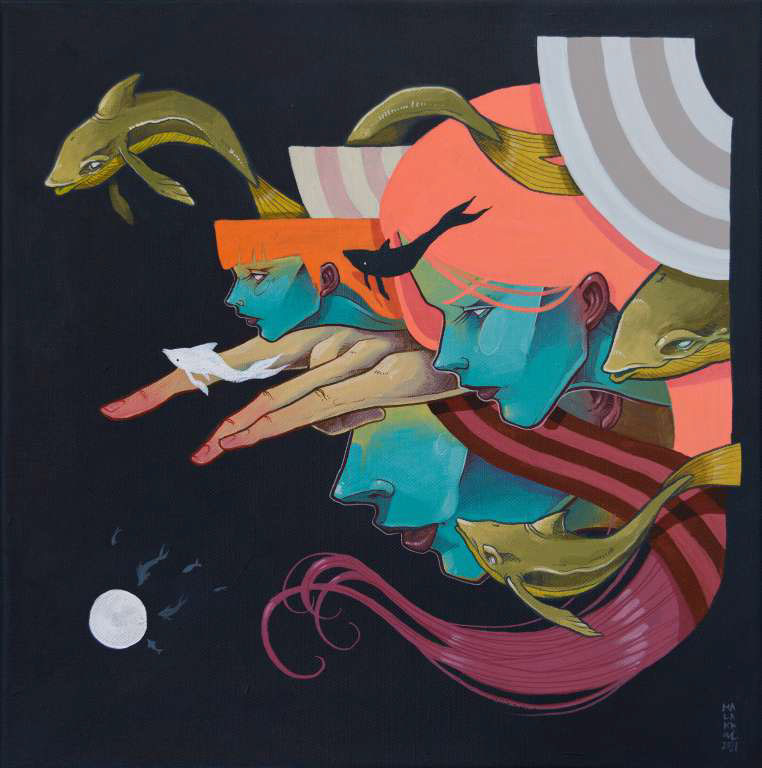 Acrílico sobre lienzo “Escapada Mental” 40 x 40 cm