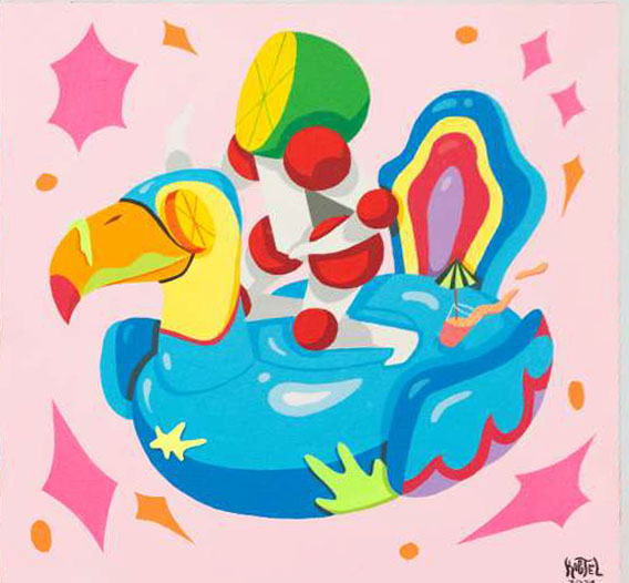 Floating up. 40 x 40 cm Técnica mixta sobre madera