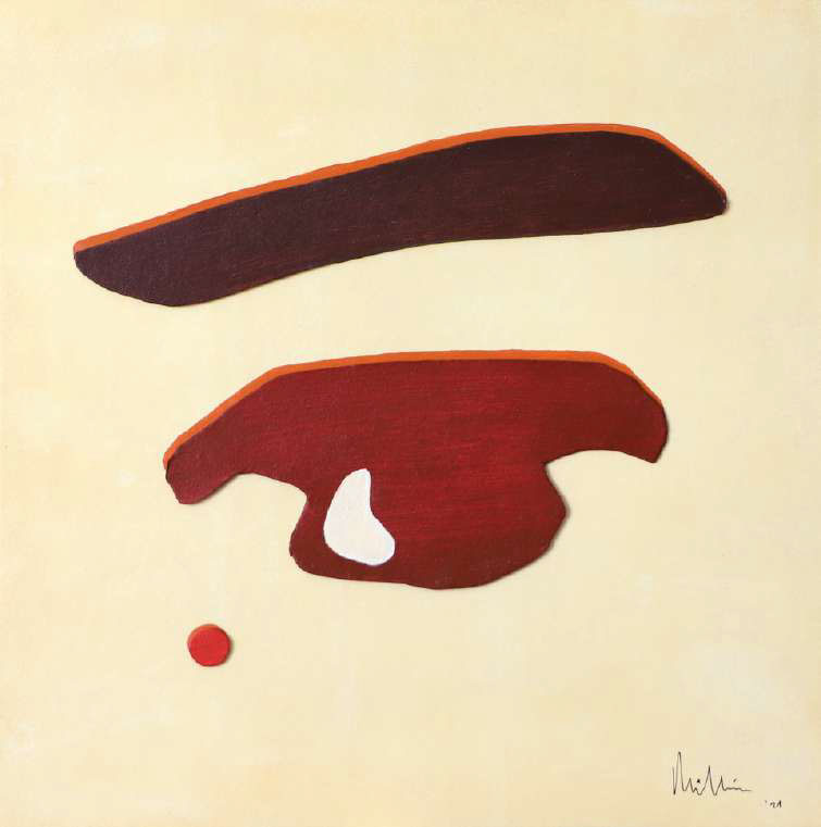 Me mira.32 x 32 cm Técnica mixta sobre cartón